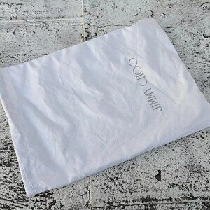 Jimmy Choo Dust Bag White Polyester Storage Bag Draw String Made in Italy